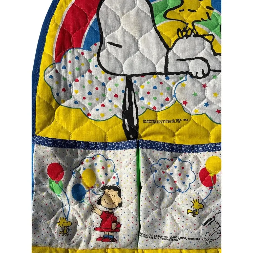 Peanuts Quilted Hanging Organizer in Yellow, Blue, Red, Green